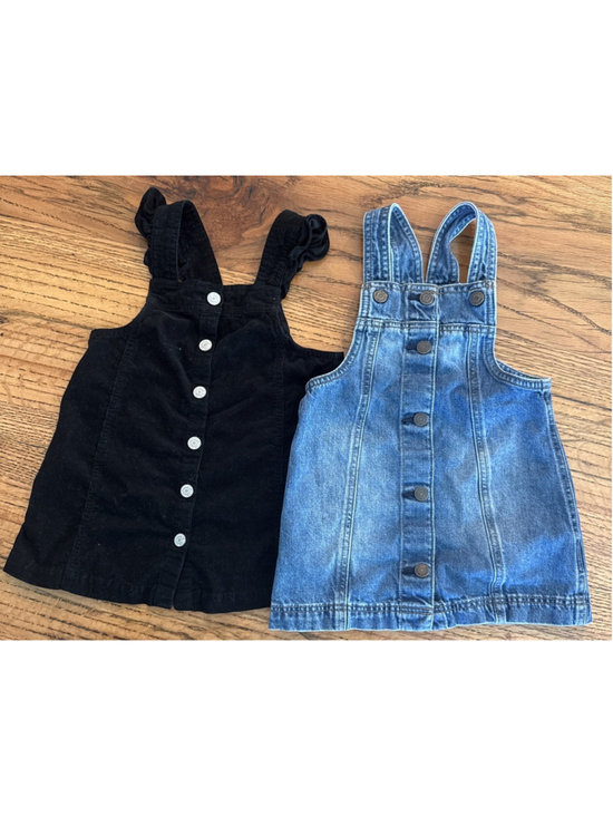 Gap Other - Gap Girls Overall Dresses Size 2T Lot Of 2 Black And Denim
